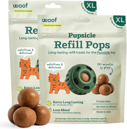 WOOF Pupsicle Refill Pops - Low-Mess Dog Snacks - with Peanut Butter and Beef - Dog Treats - Long Lasting - Large Pops - 7 Count - Image 12