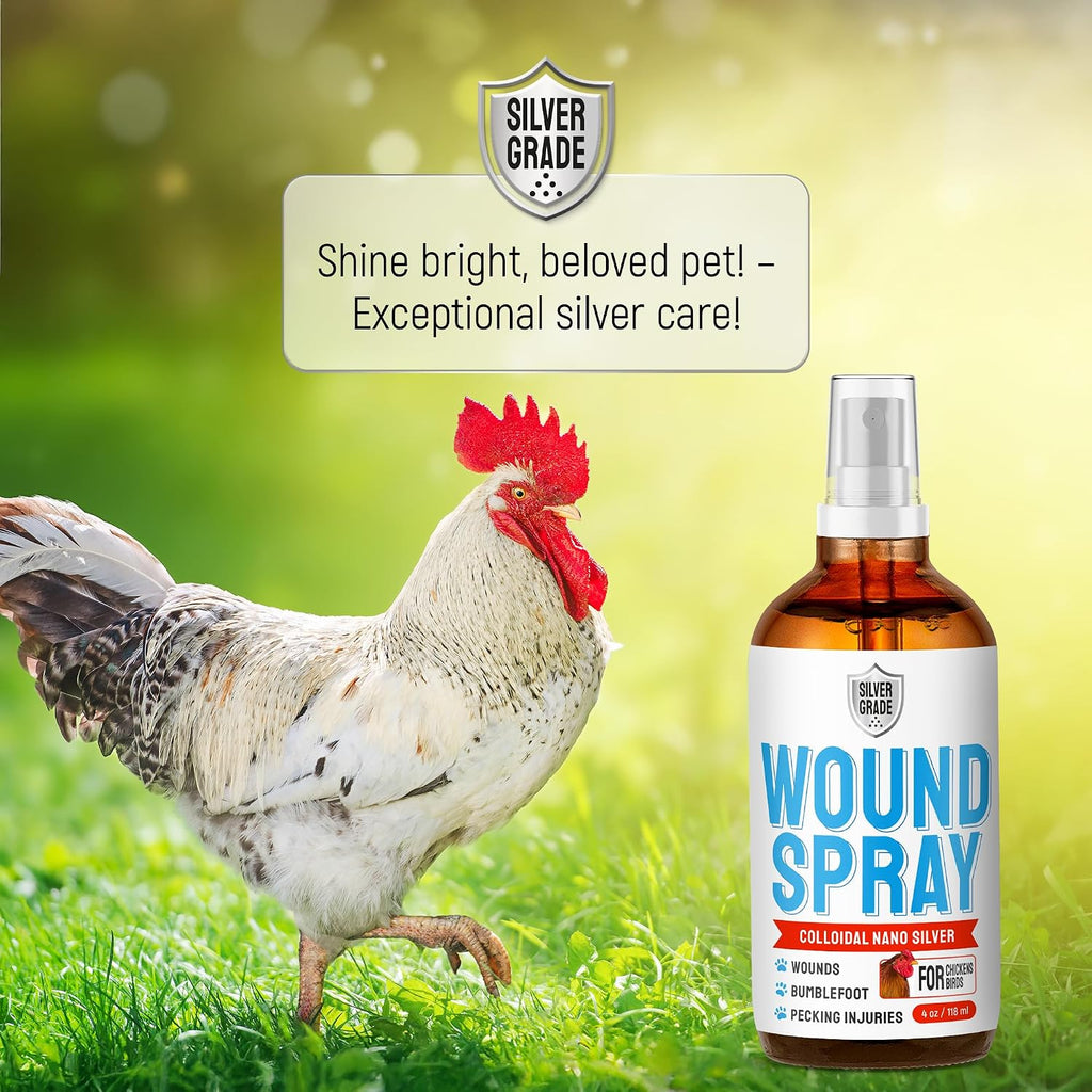 Compact travel-sized bottle of poultry wound care spray