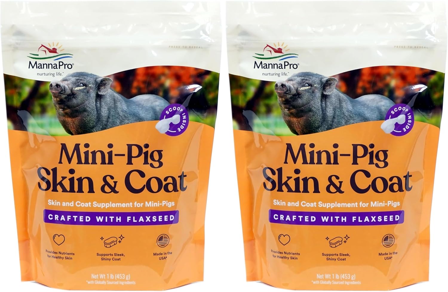 Manna Pro mini pig skin care supplement back label details