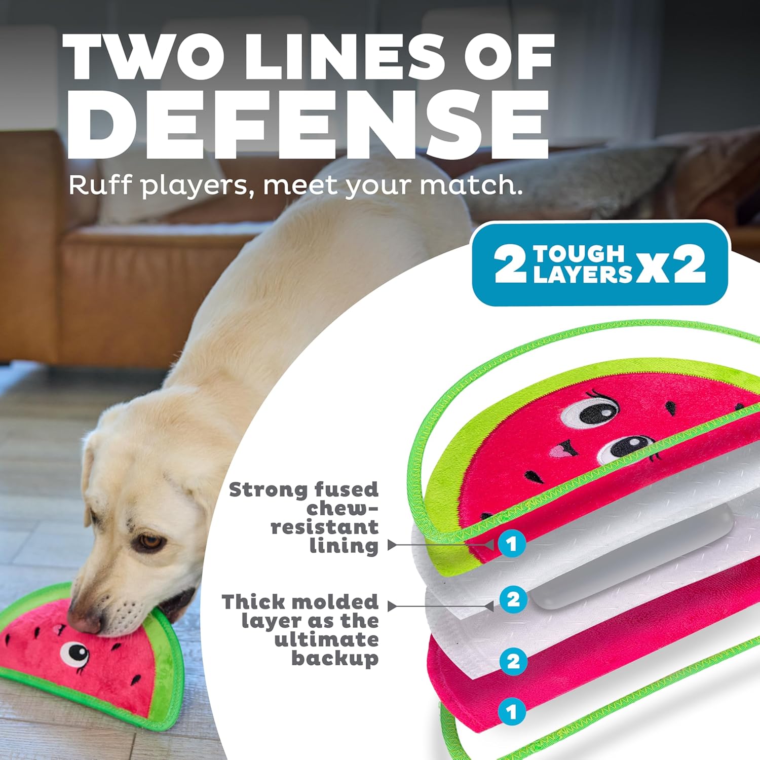 Outward Hound Tough Skinz medium red watermelon toy for dogs