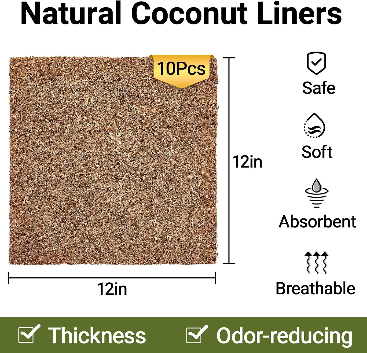 ZeeDix twelve by twelve inch coconut fiber mat being trimmed with scissors for customization.