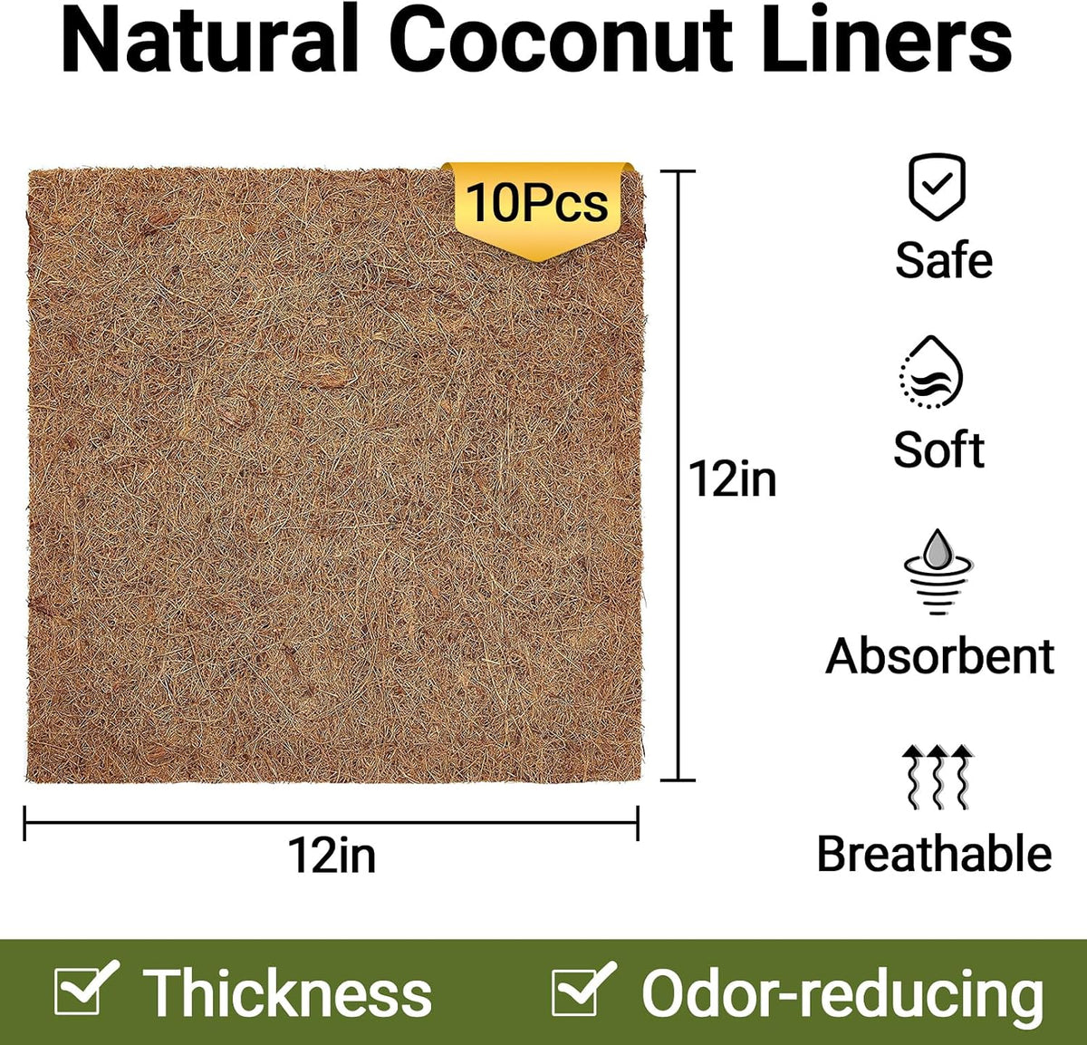 Close up of natural coconut fiber texture on terrarium liner