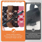Detailed view of the detachable anti fall strap on dog socks