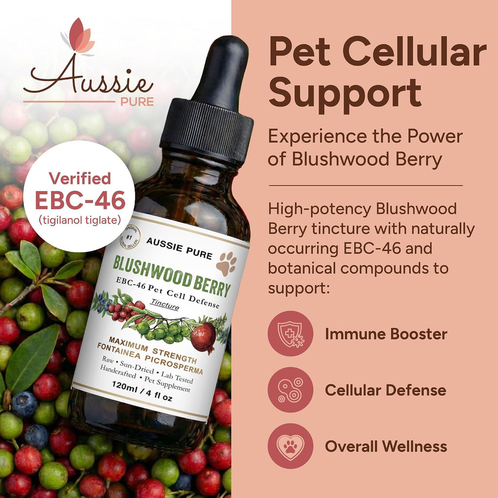 Aussie Pure Pet Therapy Blushwood Berry supplement packaging