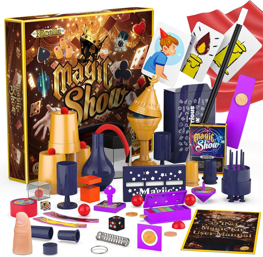 Nicella Magic Kit for kids front view showing 300 tricks