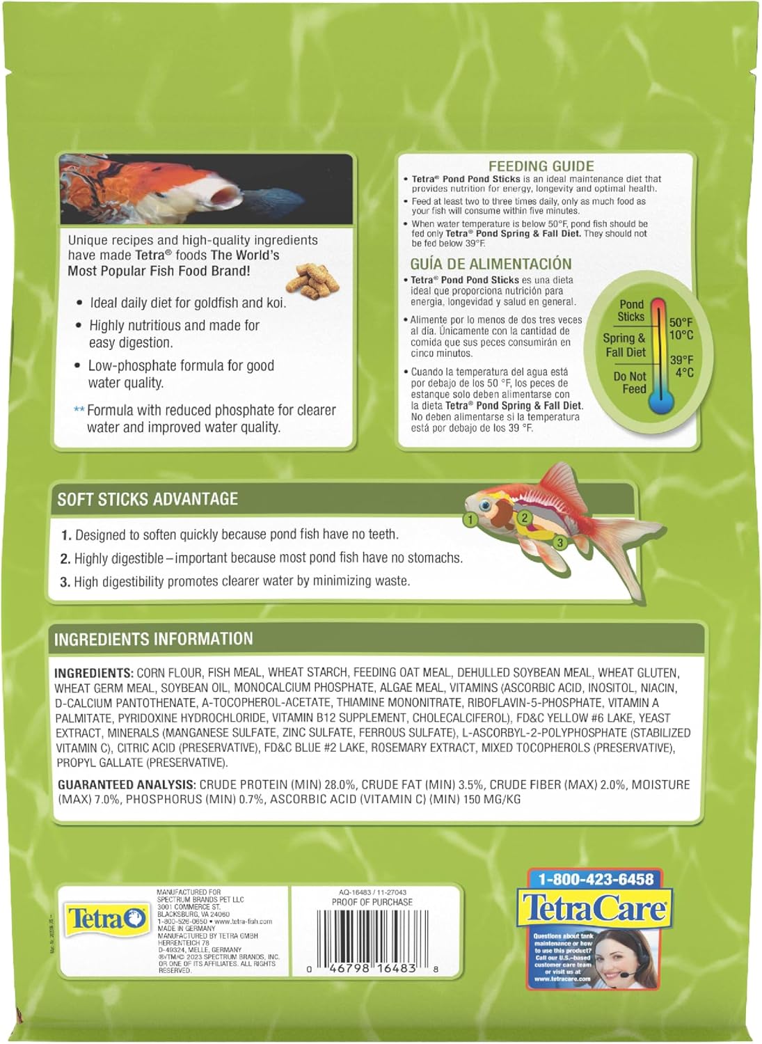 TetraPond pond sticks fish food front view packaging