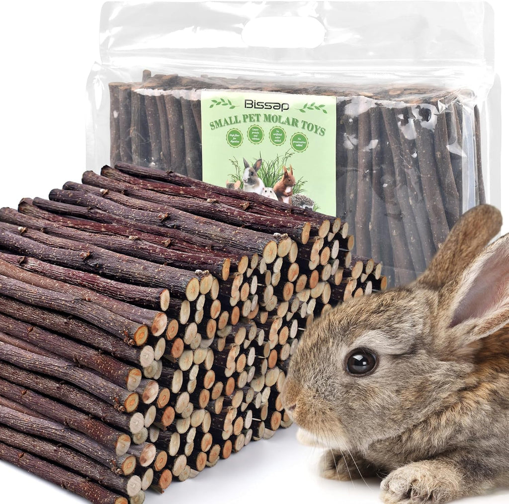 Bissap Apple Sticks for Rabbits, Natural Bunny Chew Toys and Treats for Chinchilla Guinea Pig Hamster Gerbil Small Animals Pet Apple Wood Stick Toys Teeth Grinding (230g/8.1oz) - Image 10