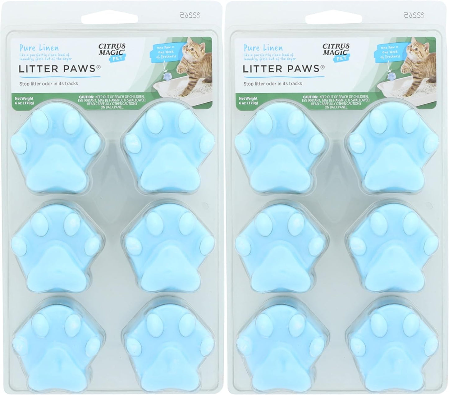 Citrus Magic Pet Odor Eliminator Litter Paws, Fresh Linen, 6-Count - Image 9