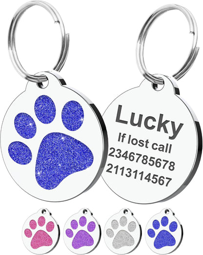 Dog Tags Personalized for Pets Dog Name Tags Personalized Dog Tag Engraved with Any Name & Text Custom Dog ID Tags Glitter Bone ID Tag for Puppy Cat (Pink S, Bone) - Image 14