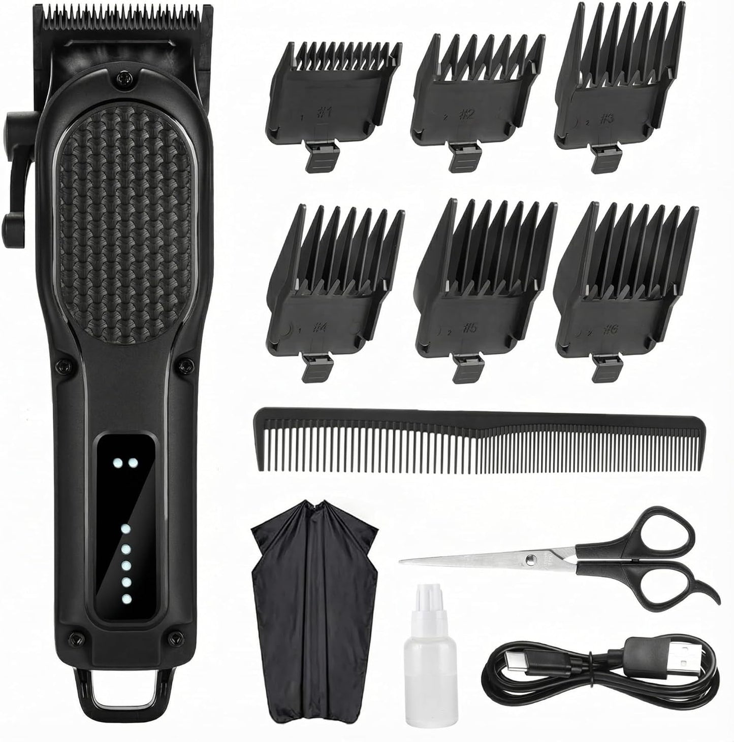 NUTCORE professional hair clippers front view showing textured black matte grip