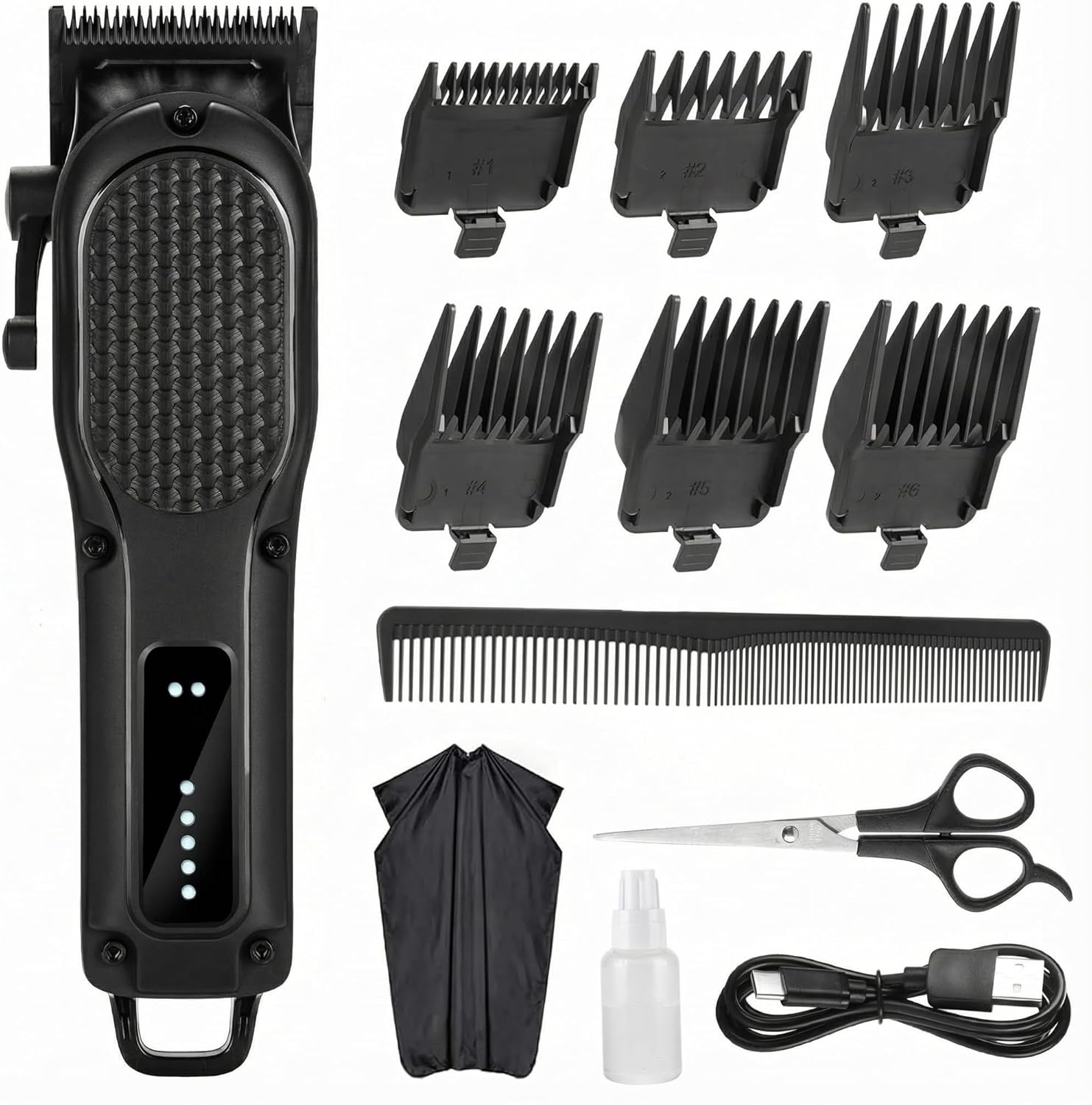 NUTCORE professional hair clippers front view showing textured black matte grip