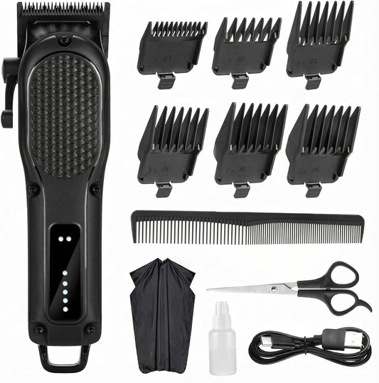 NUTCORE professional hair clippers front view showing textured black matte grip