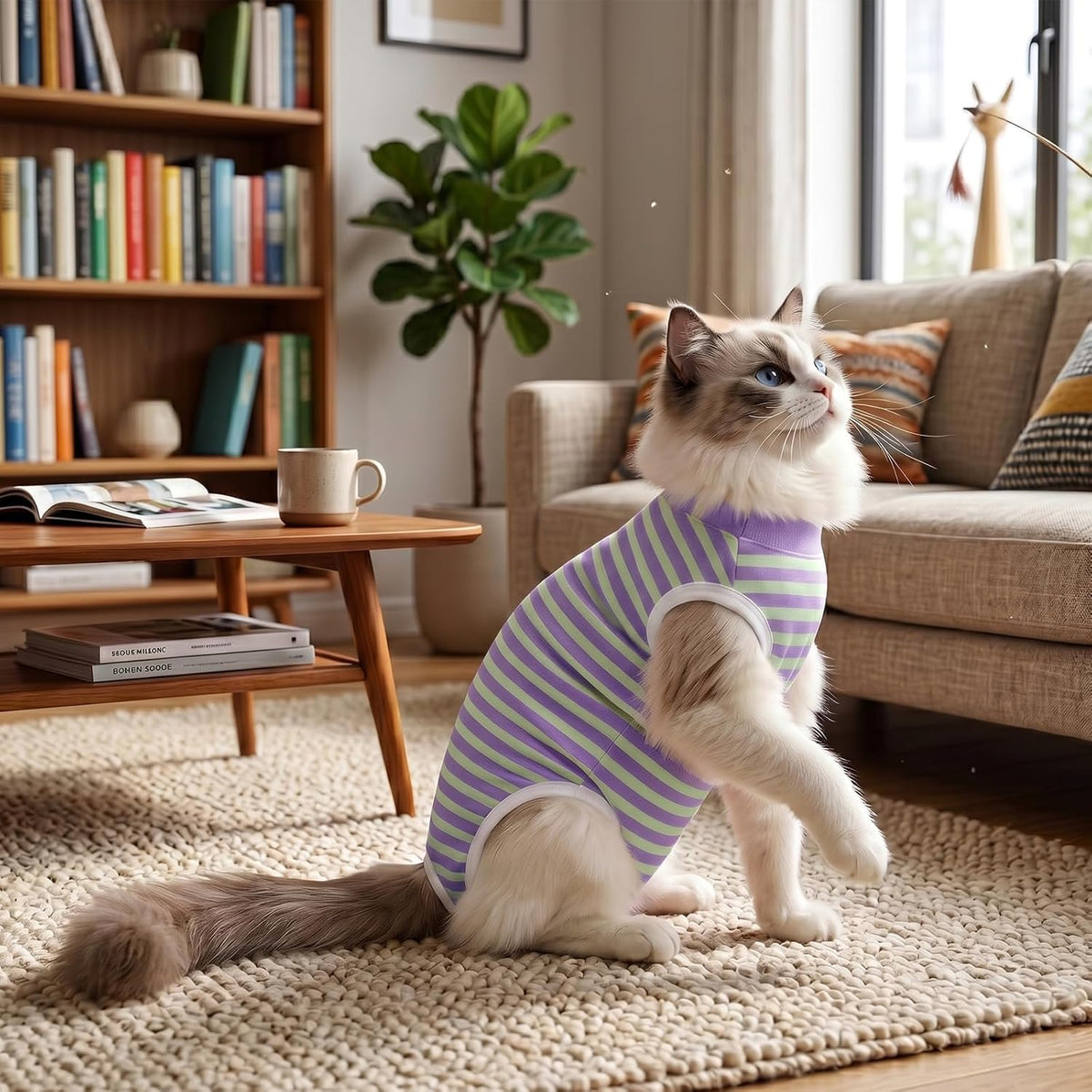 Adjustable features of DoggieKit cat spay recovery suit
