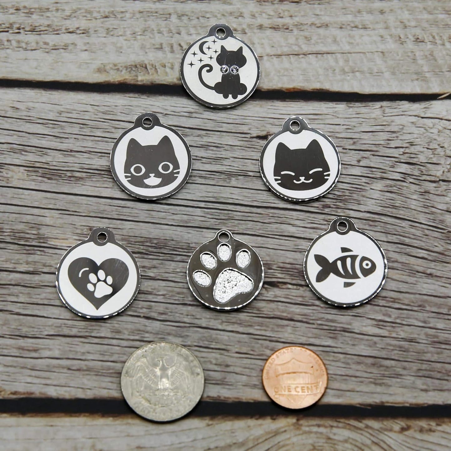 Premium pet identification accessory made of durable rust proof metal for indoor cats