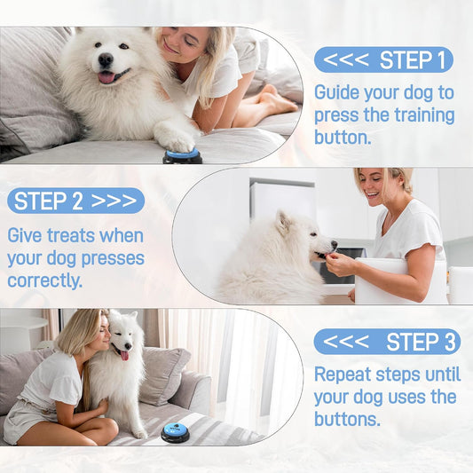 Fzixvow recordable talking training buttons for dogs with scene stickers