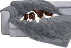gogobunny Waterproof Dog Blanket for Couch & Furniture Protection - Super Soft Reversible Throw for Large Dogs & Cats, Calming Washable Fur & Sherpa Pet Blanket(33x77 Inch, Grey) - Image 9