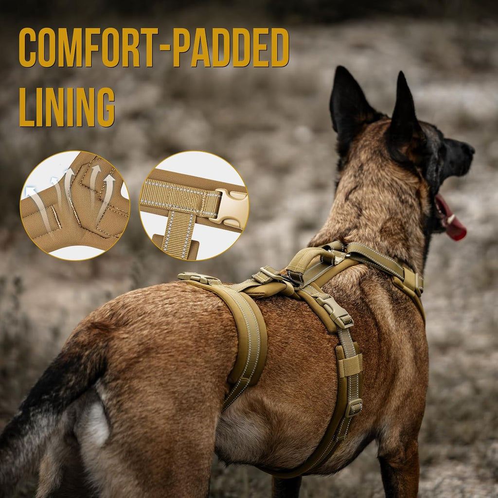 OneTigris dog harness featuring breathable mesh padding details