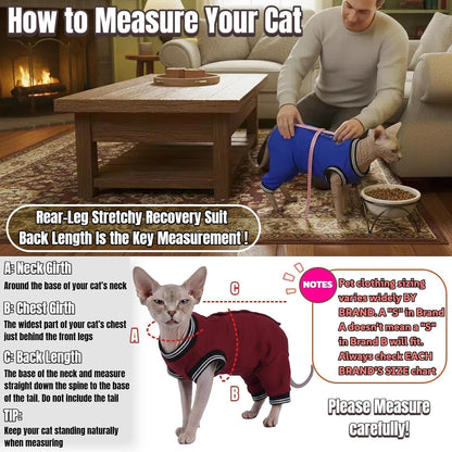 Breathable blue cat recovery garment for abdominal wound healing