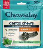 Chewsday Fresh Mint Flavor Dental Chews, Small Dog Treats, Healthier Teeth and Fresher Breath, Enzyme Powered for Advanced Cleaning, Made in the USA, 13 Count - Image 9