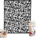 DIY Coloring Blanket for Adults, Color Your Own Velvet Blanket with 24 Washable Markers, Soft Cozy Coloring Kit for Home Decor & Daily Use, Unique Birthday Gift (Cats & Dogs) - Image 12