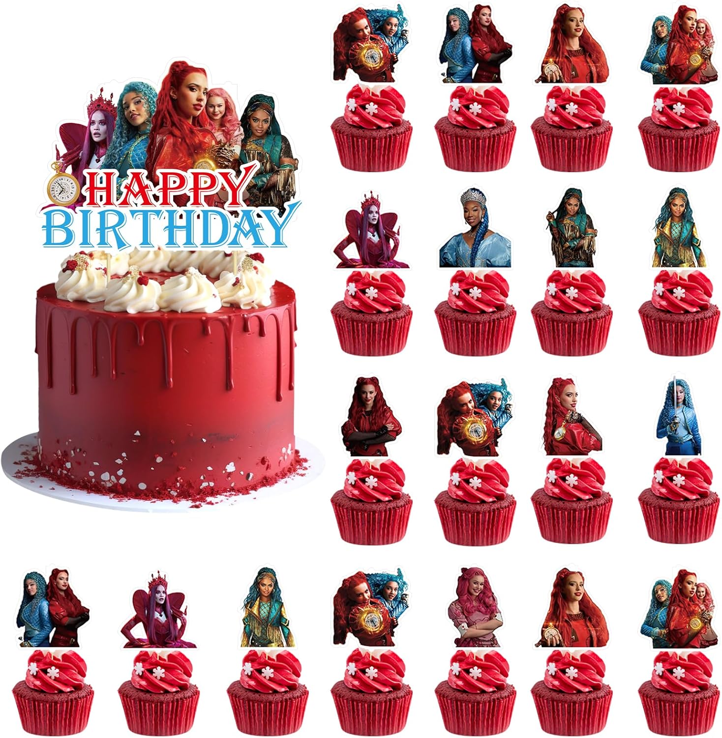 Genshii Rise of Red cake topper set front view