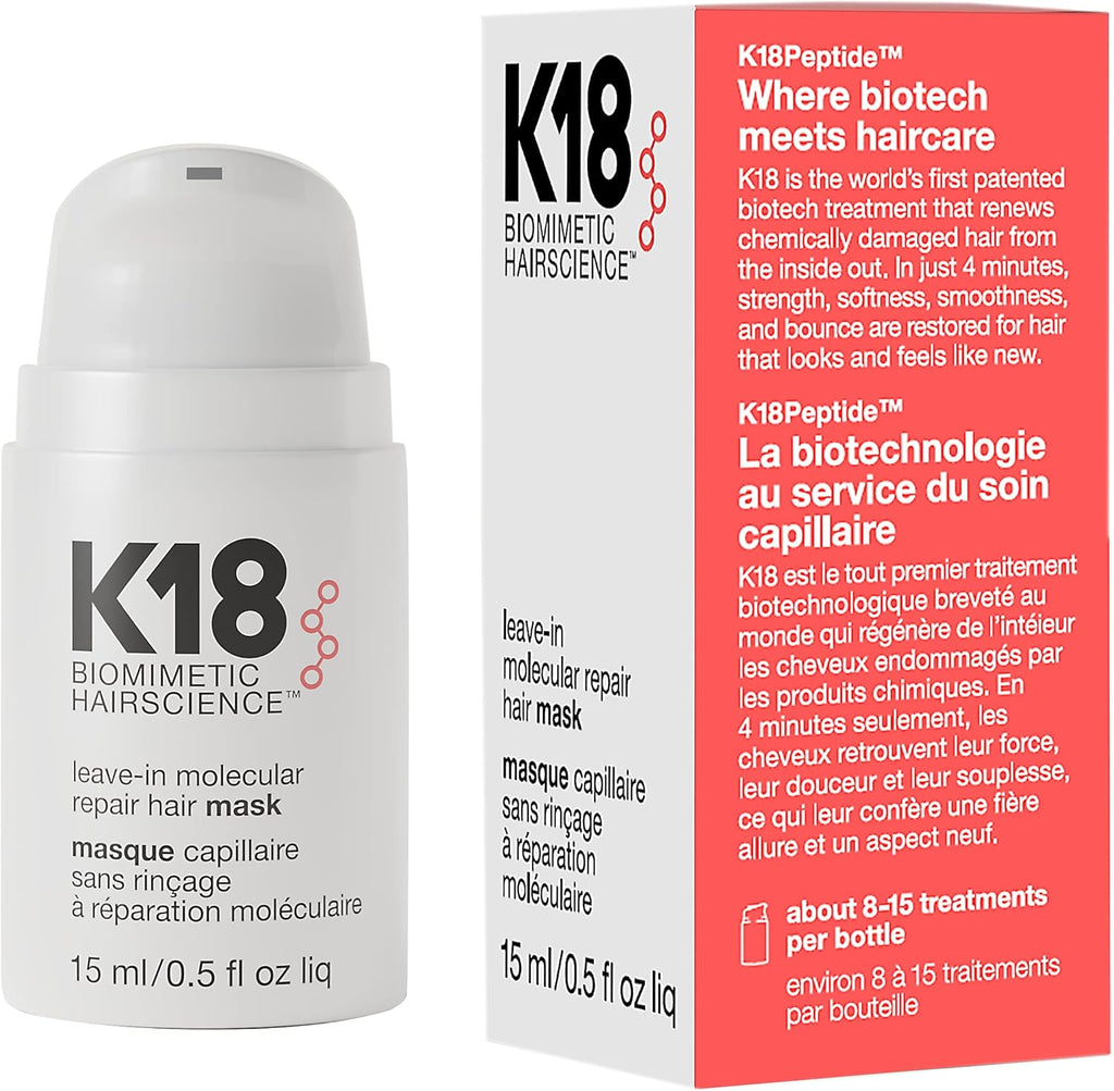 K18 Leave-In Molecular Repair Hair Mask front view bottle package