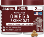 Omega 3 Fish Oil for Dogs - 180 Soft Chews for Itch Relief, Shedding & Hot Spots - Skin and Coat Supplement - Salmon Oil, EPA & DHA - Allergy Chews - Made in USA - Chew + Heal - Image 10