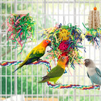 Bird Shredding Foraging Toys Parakeet Toy Chewing Hanging Toy Shredded Paper Bird Cage Accessories Bird Rope Perch for Conure Cockatiel Budgies Lovebird Parrotlet - Image 2