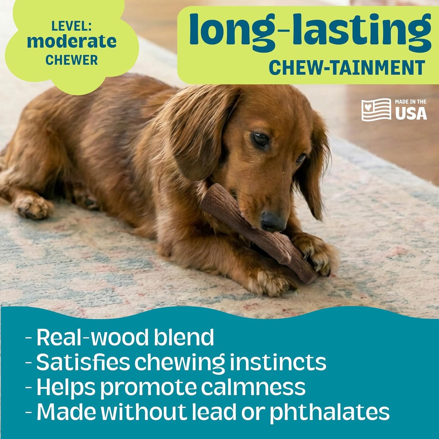 Pupstages non toxic pet chew stick texture detail for dental health