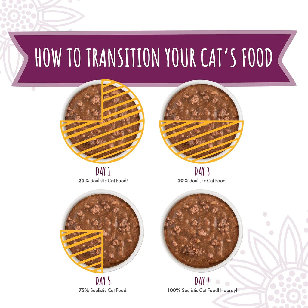 Close up of Soulistic cat food can highlighting natural ingredients