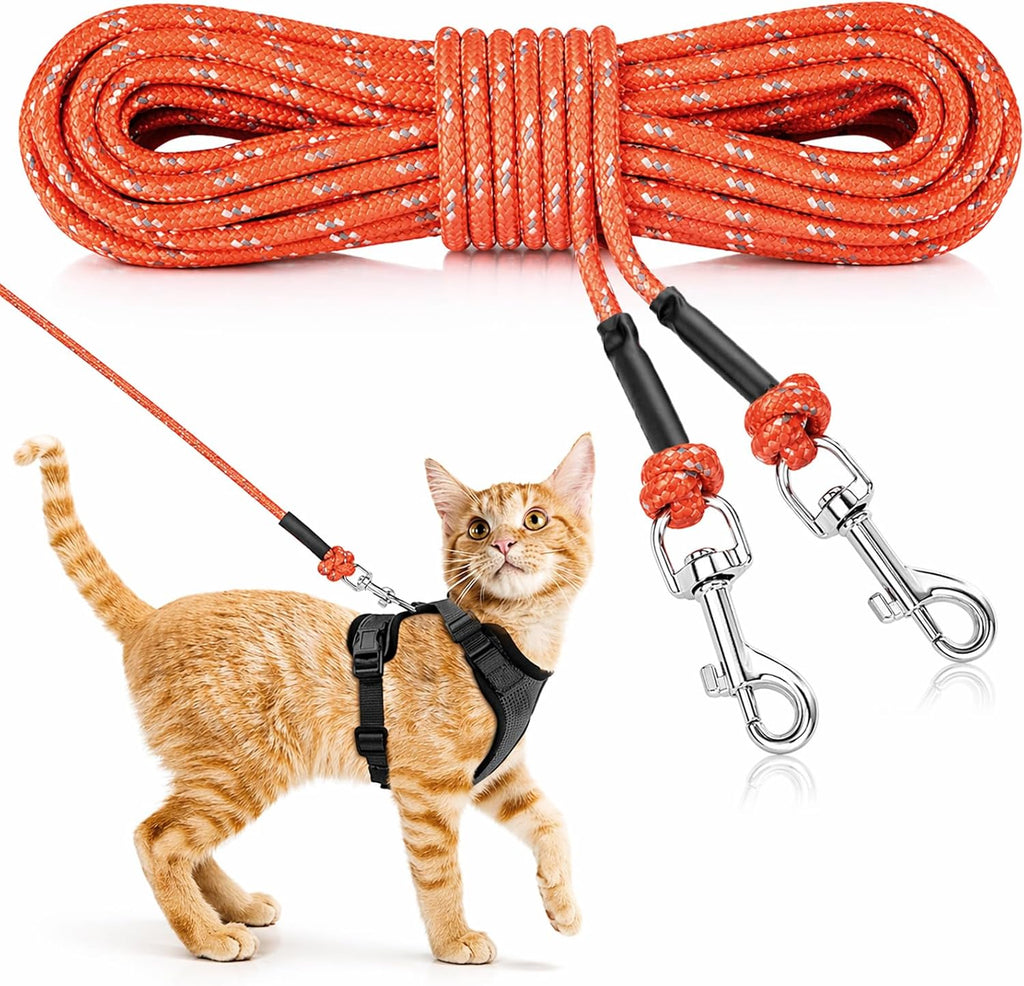 Rypet Reflective Cat Long Leash - 15 FT Escape Proof Walking Leads Yard Long Lead Durable Safe Personalized Extender Leash Traning Play Outdoor for Kitten, Puppy, Rabbit and Small Animals - Image 12