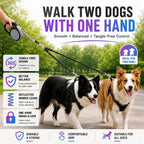 Side profile of Meegood retractable leash with ergonomic handle