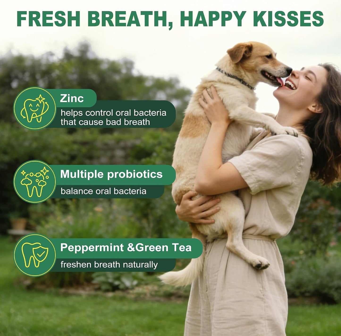 No brush pet dental hygiene powder for plaque control