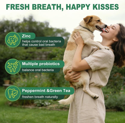 No brush pet dental hygiene powder for plaque control