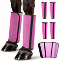 Outdoggy horse fly boots set of 4 front view premium pink mesh leg protectors