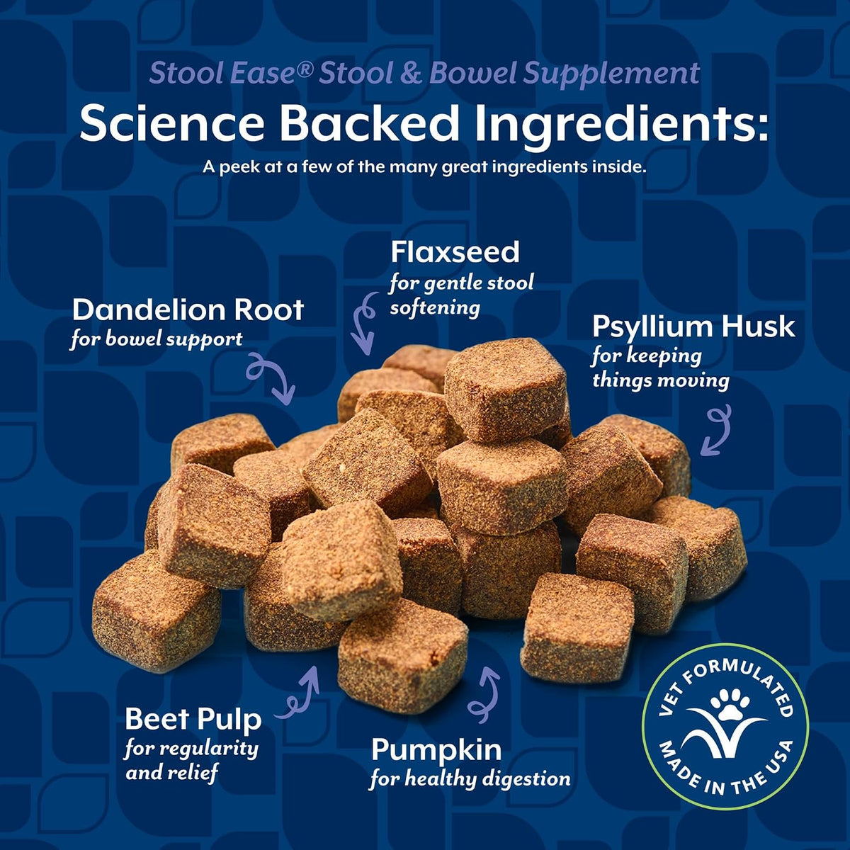 Dog enjoying NaturVet Stool Ease soft chew supplement