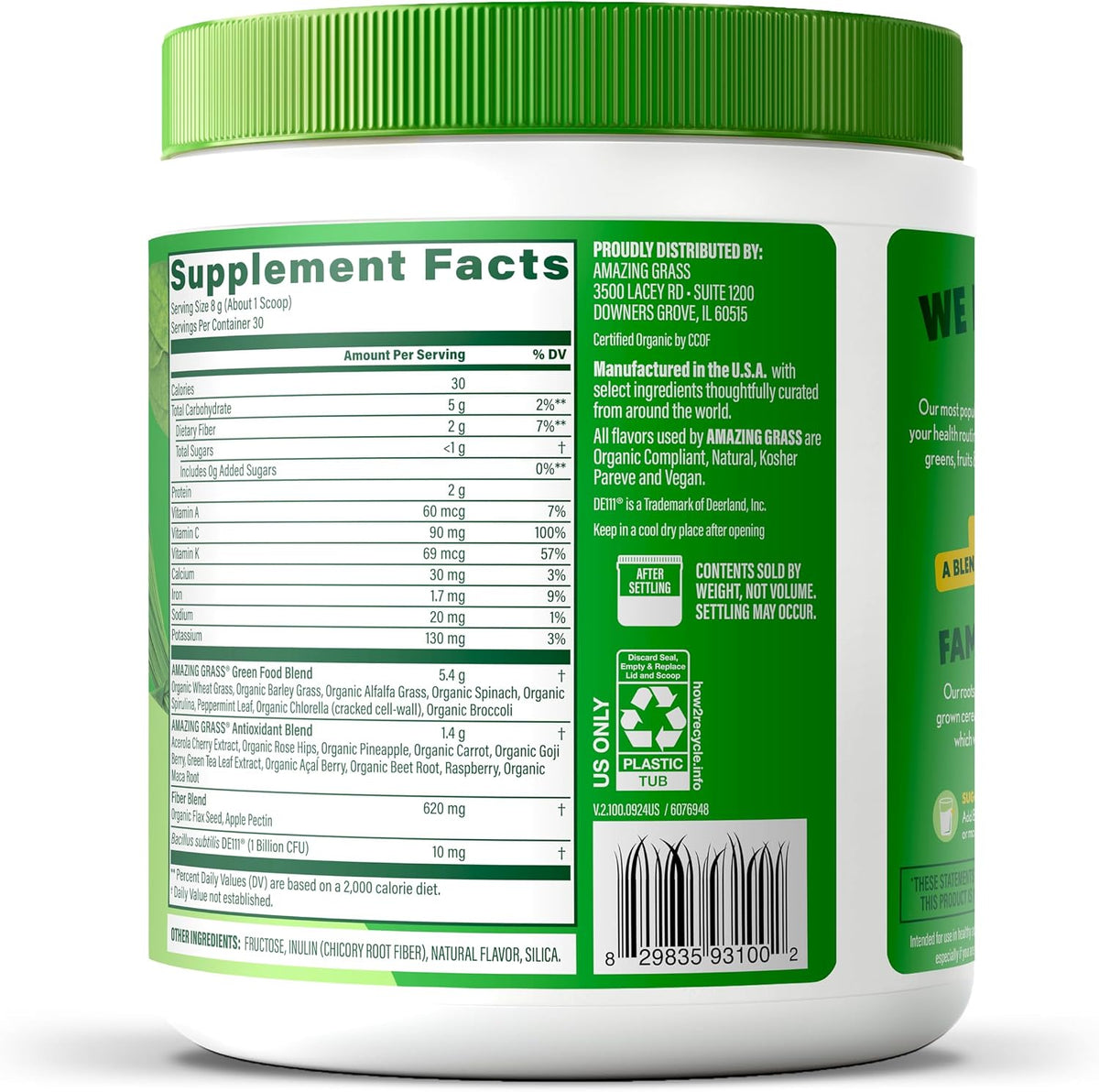 Amazing Grass Super Greens Powder Original, 30 Servings, 8.5 oz - Image 10