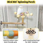 Bird Spinning Perch & Swing Toy Combo, Multi-Functional Parrot Toy - Image 3