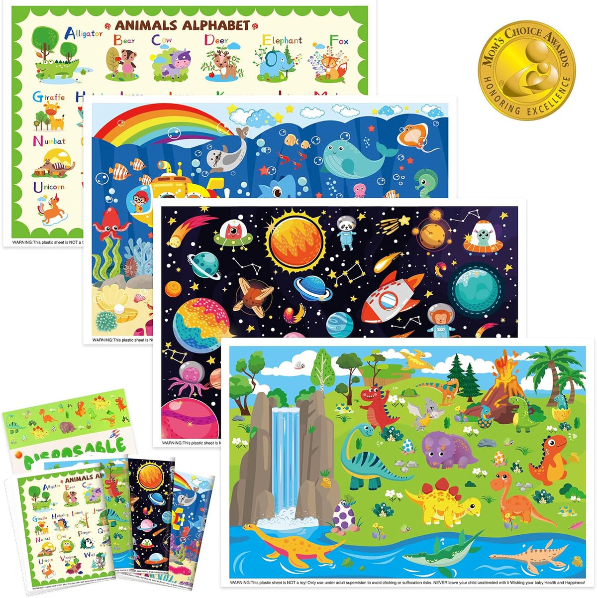 DINSUMRUG sticky plastic disposable placemats baby front view on restaurant table