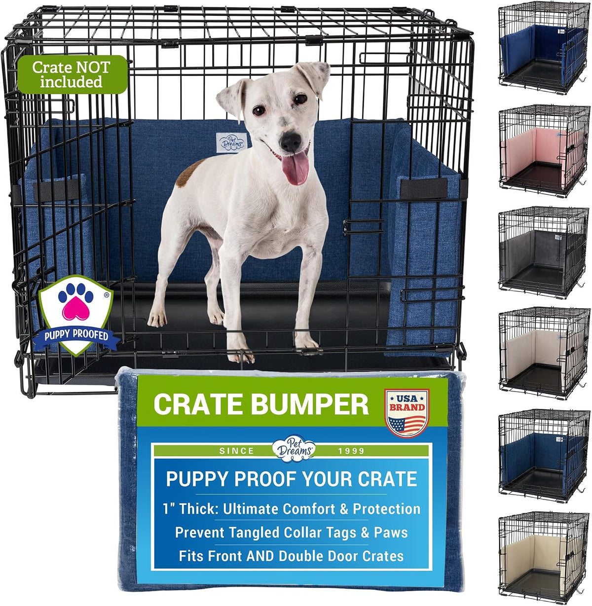 Pet Dreams Dog Crate Bumper - Patented Comfy Liner & Dog Tail Protector for Inside Crate, Fits iCrate Cages 18, 24, 30, 36, 42, 48 Inches (Khaki, Medium, 30") - Image 15
