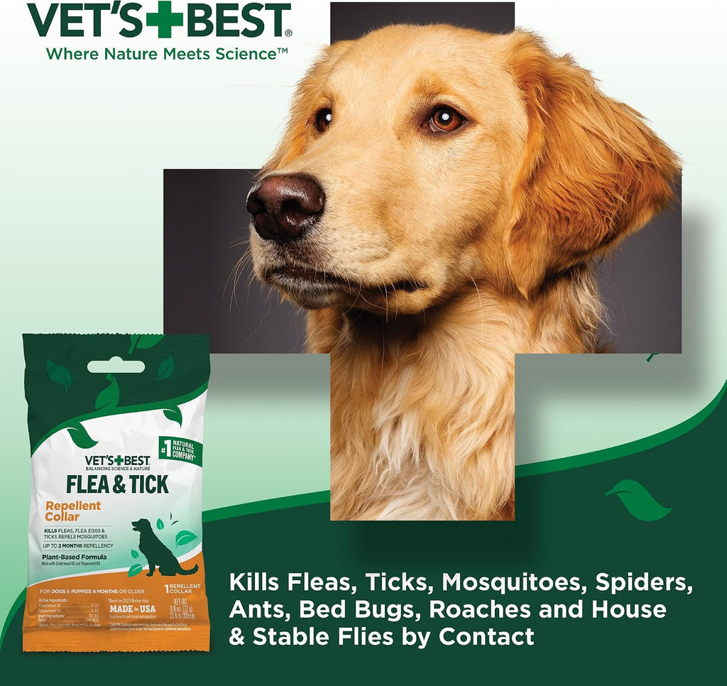 USA imported Vet's Best flea collar product box back view