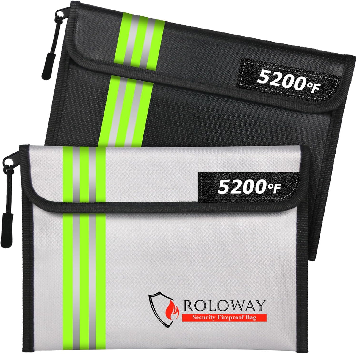 ROLOWAY Small Fireproof Bag (5 x 8 inches), Non-itchy Fireproof Money Bag for Cash, Valuables, Passport, Currency & Keys (2-Pack) - Image 9