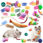 Cat Toys for Indoor Cats, 34 Packs Interactive Cat Toy Set with Colorful Springs Toys, Mouse Toy, Catnip Ropes, Balls, Bells, and Sisal Ball for Kitten Toys - Image 9