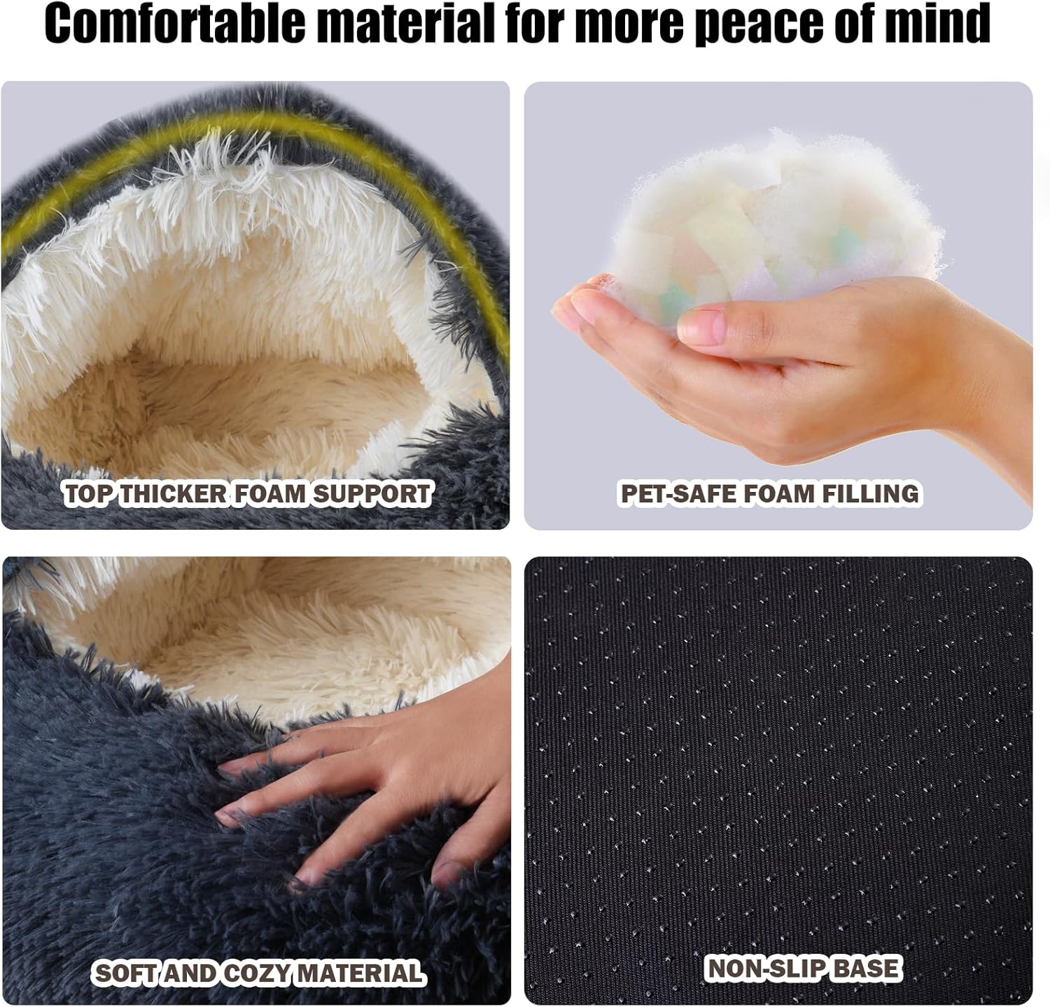 Formycatie hooded pet bed side angle showing depth