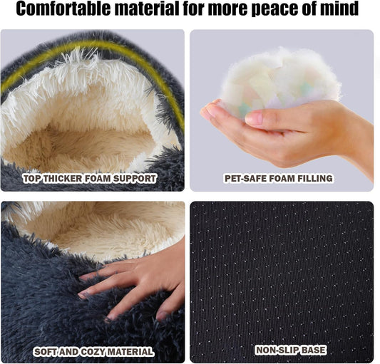 Formycatie hooded pet bed side angle showing depth