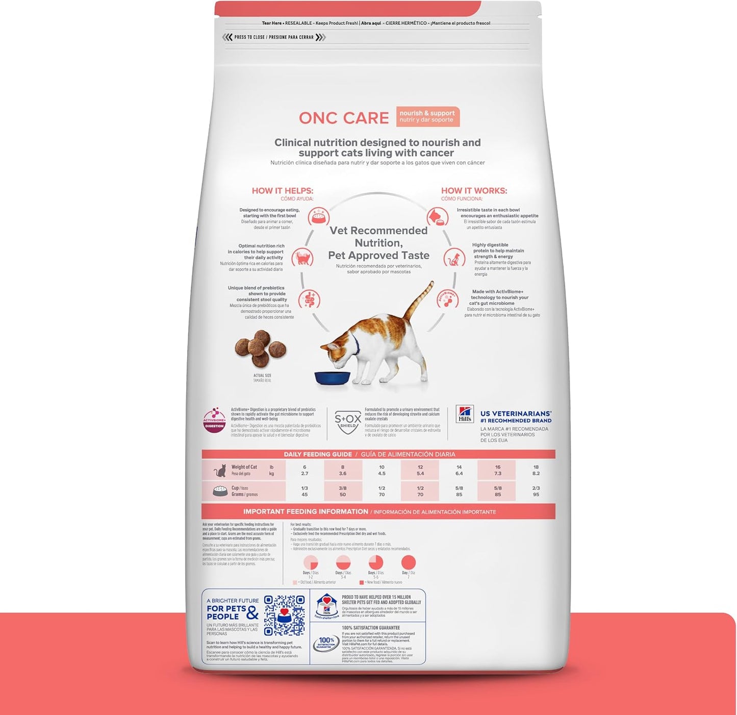 Hill's Prescription Diet ONC Care dry cat food premium chicken kibble nutrition info