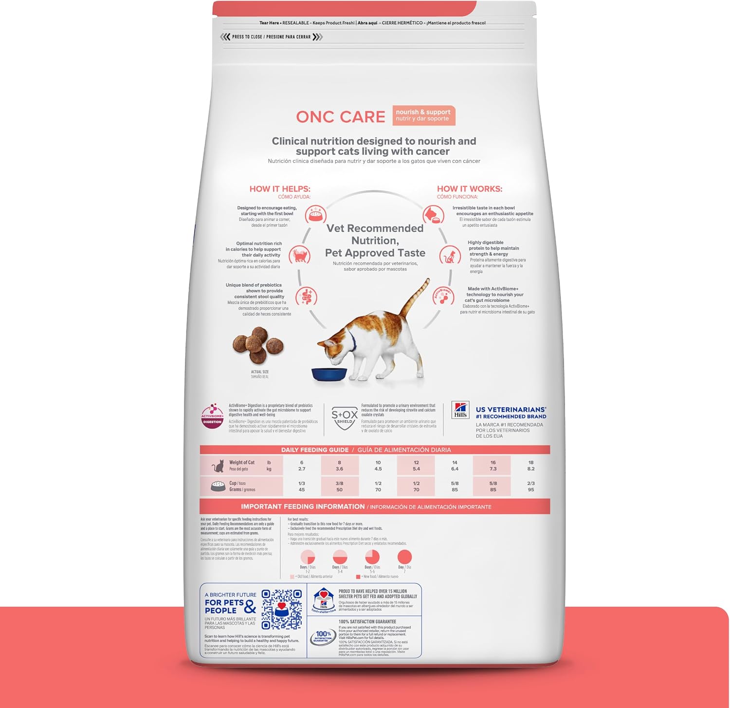 Hill's Prescription Diet ONC Care dry cat food premium chicken kibble nutrition info