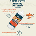 Salmon oil liquid food topper for dogs skin and coat health