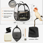 A4Pet bird carrier showing clear side windows and mesh