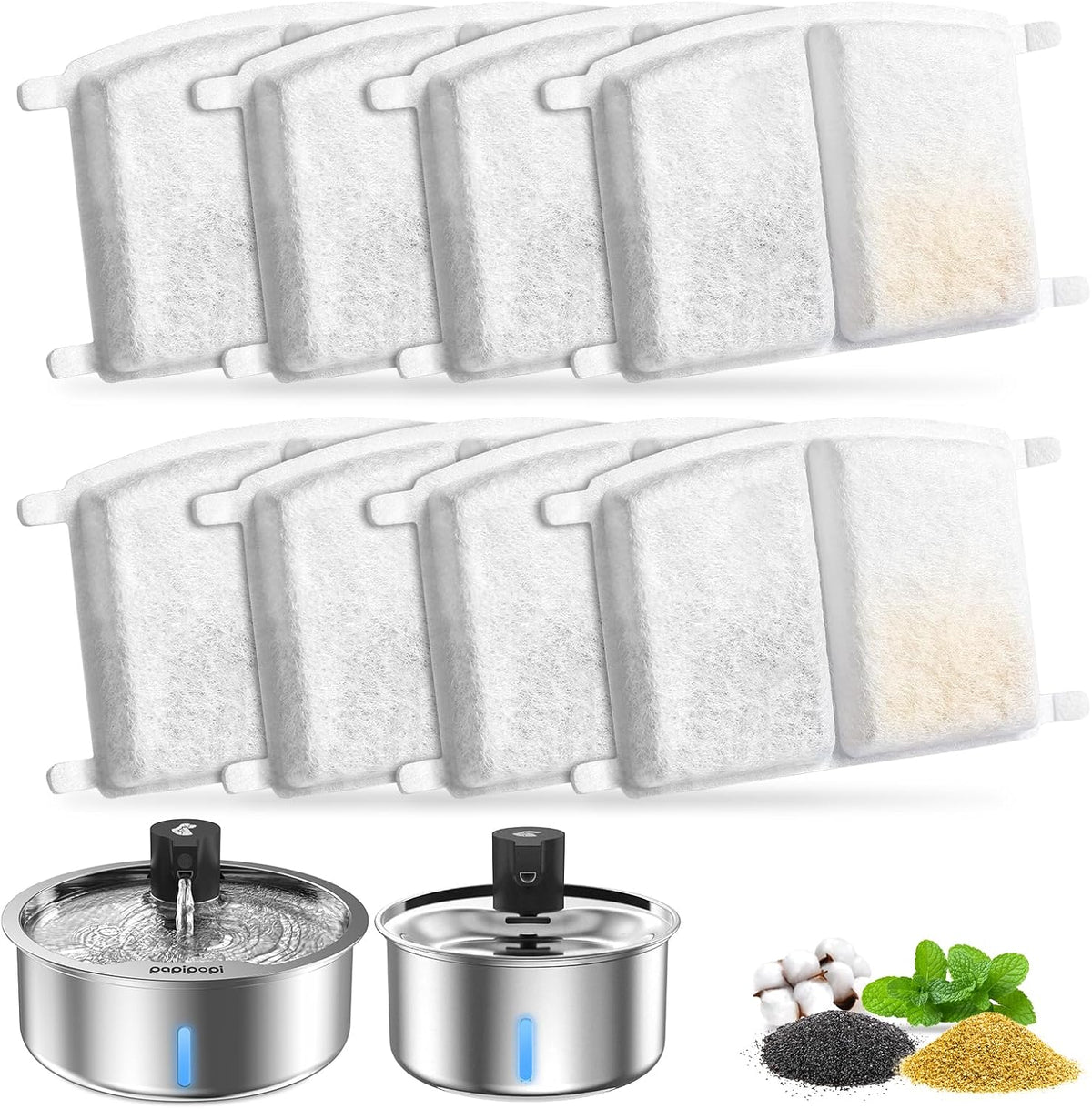 Dog Water Fountain, 8L Stainless Steel Dog Water Fountain for Large Dogs, Dog Water Bowl Dispenser, Super Quiet Pump and Replacement Filters for Cats and Dogs (Silver-8L+3Filters) - Image 12